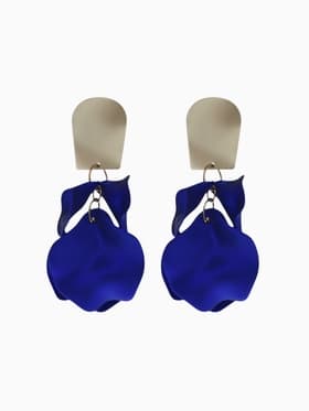 Серьги ассорти «Ветер», неровность, цвет сине-золотой