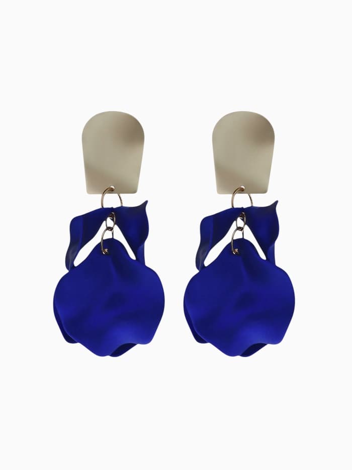 Серьги ассорти «Ветер», неровность, цвет сине-золотой