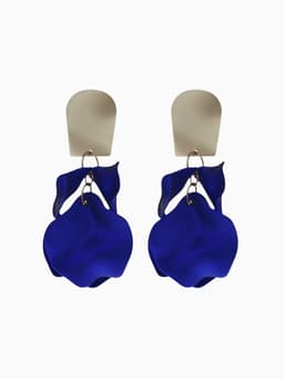 Серьги ассорти «Ветер», неровность, цвет сине-золотой