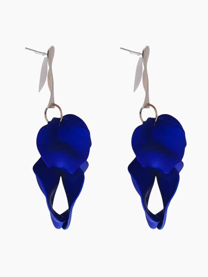 Серьги ассорти «Ветер», неровность, цвет сине-золотой