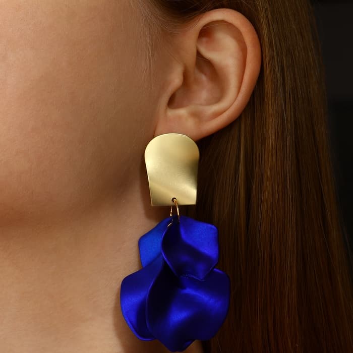 Серьги ассорти «Ветер», неровность, цвет сине-золотой