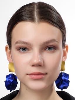 Серьги ассорти «Ветер», неровность, цвет сине-золотой