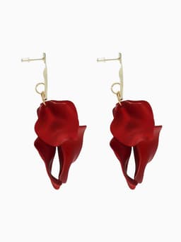 Серьги ассорти «Ветер», мятые треугольники, цвет красно-золотой