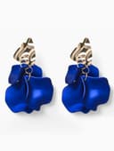 Серьги ассорти «Ветер», мятые треугольники, цвет сине-золотой