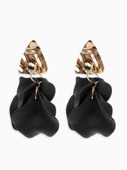 Серьги ассорти «Ветер», мятые треугольники, цвет чёрно-золотой