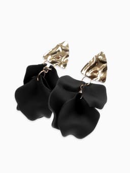 Серьги ассорти «Ветер», мятые треугольники, цвет чёрно-золотой