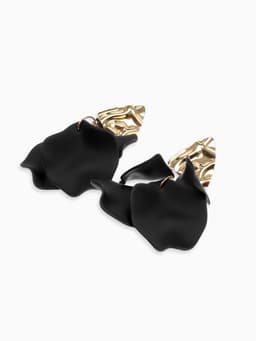 Серьги ассорти «Ветер», мятые треугольники, цвет чёрно-золотой