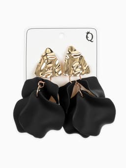 Серьги ассорти «Ветер», мятые треугольники, цвет чёрно-золотой