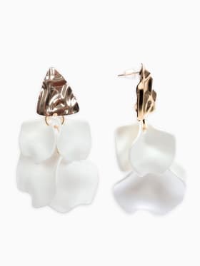 Серьги ассорти «Ветер», мятые треугольники, цвет бело-золотой