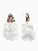 Серьги ассорти «Ветер», мятые треугольники, цвет бело-золотой