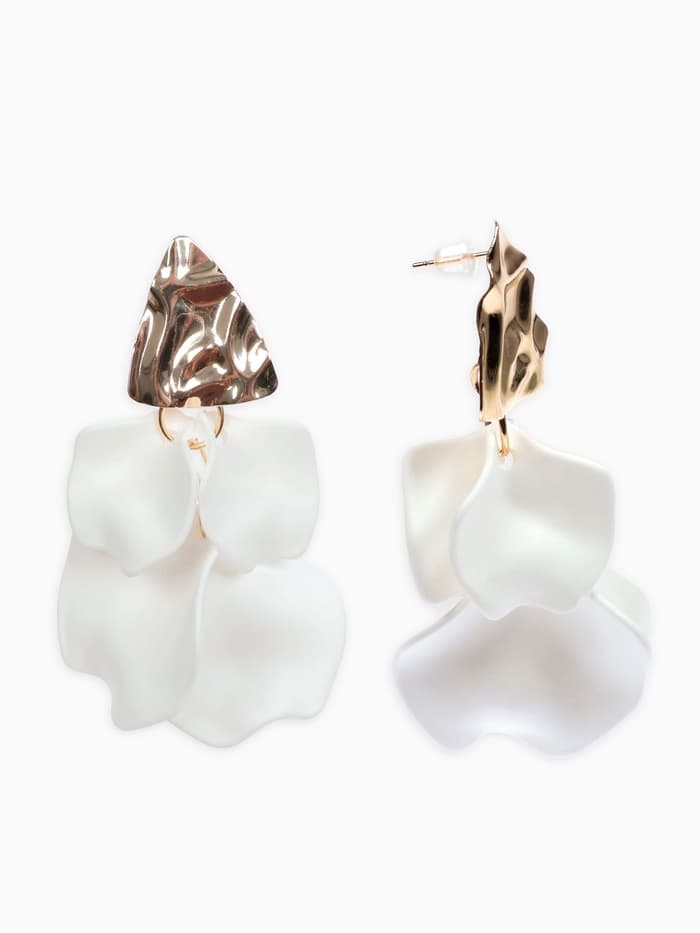 Серьги ассорти «Ветер», мятые треугольники, цвет бело-золотой