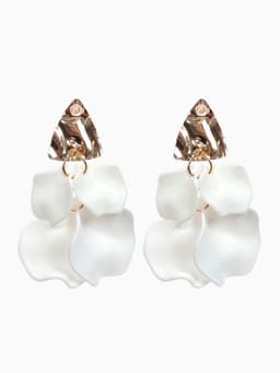 Серьги ассорти «Ветер», мятые треугольники, цвет бело-золотой