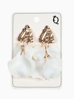 Серьги ассорти «Ветер», мятые треугольники, цвет бело-золотой