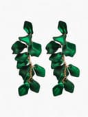 Серьги ассорти «Ветер», грация, зелёные в золоте