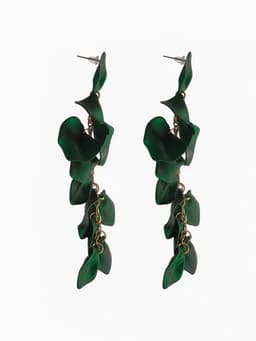 Серьги ассорти «Ветер», грация, зелёные в золоте