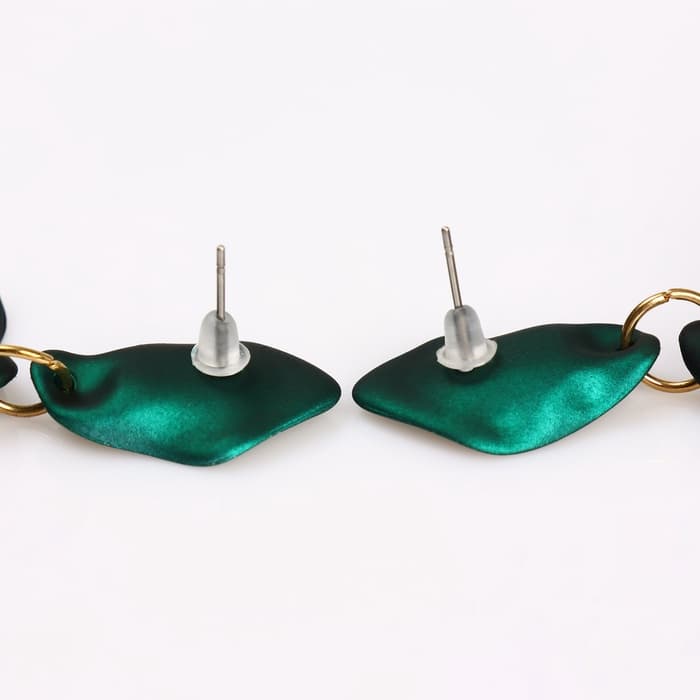 Серьги ассорти «Ветер», грация, зелёные в золоте