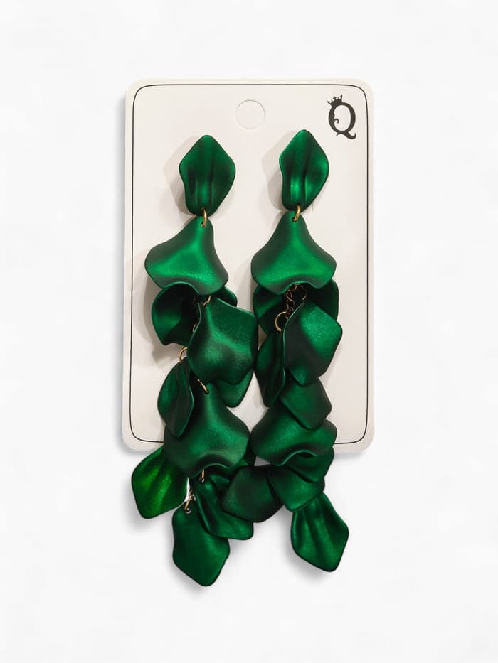 Серьги ассорти «Ветер», грация, зелёные в золоте