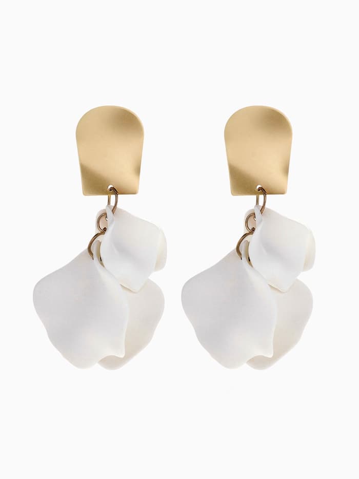 Серьги ассорти «Ветер», неровность, цвет бело-золотой