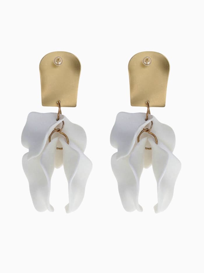 Серьги ассорти «Ветер», неровность, цвет бело-золотой