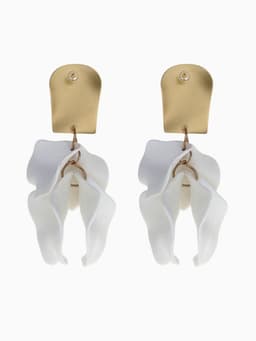 Серьги ассорти «Ветер», неровность, цвет бело-золотой