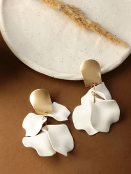 Серьги ассорти «Ветер», неровность, цвет бело-золотой