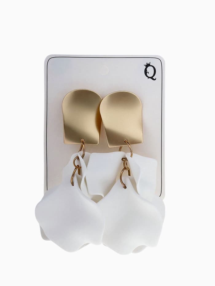 Серьги ассорти «Ветер», неровность, цвет бело-золотой