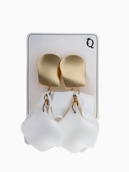 Серьги ассорти «Ветер», неровность, цвет бело-золотой