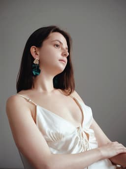 Серьги ассорти «Ветер», мятые треугольники, зелёные