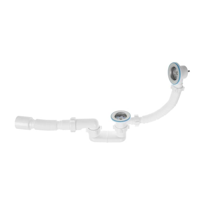 Сифон для ванны «АНИ Пласт» C6055, 1 1/2"x40 мм, плоский, с гофрой 40×50 мм