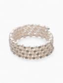 Браслет пружинка «Жемчуг. Стразы», d=6 см, шар №6, белый в серебре