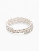 Браслет пружинка «Жемчуг. Стразы», d=6 см, шар № 8, белый в серебре