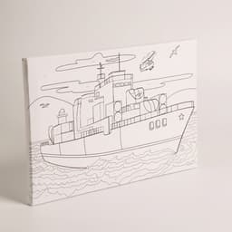 Картина по номерам для детей «Военный корабль», 20×30 см