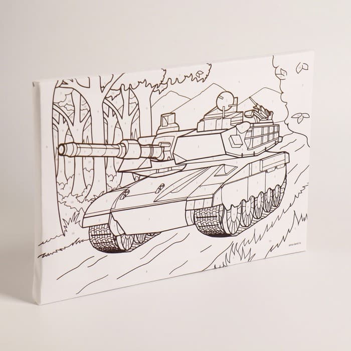 Картина по номерам для детей «Танк», 20×30 см