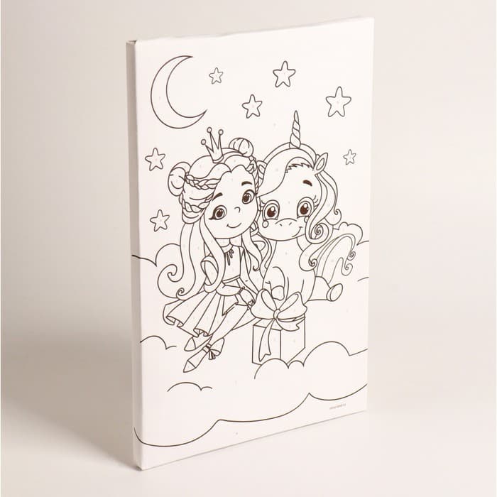 Картина по номерам для детей «Принцесса с единорогом», 20×30 см