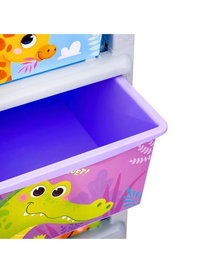 Комод пластиковый детский «Весёлый зоопарк», 4 секции