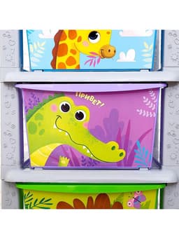 Комод пластиковый детский «Весёлый зоопарк», 4 секции