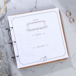 Книга пожеланий на свадьбу, в деревянной обложке «Цветы»