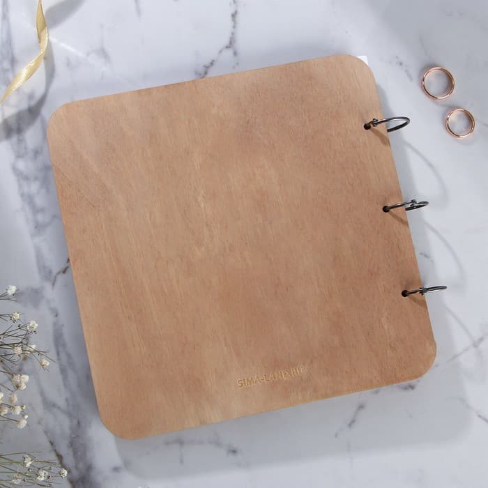 Книга пожеланий на свадьбу, в деревянной обложке «Цветы»