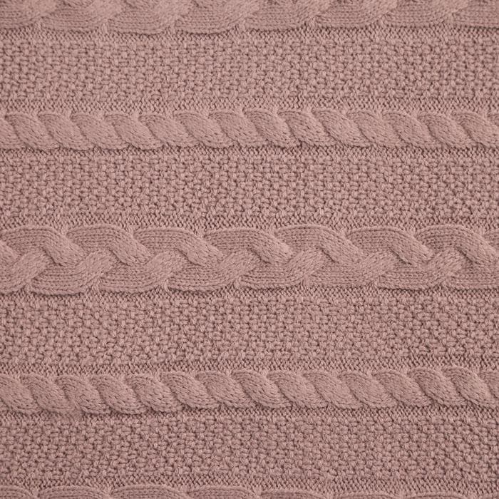 Плед вязаный детский «Крошка Я», рисунок косичка, 90×90 см, коричневый