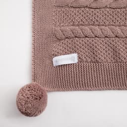 Плед вязаный детский «Крошка Я», рисунок косичка, 90×90 см, коричневый