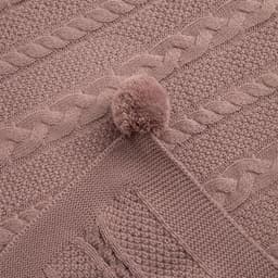 Плед вязаный детский «Крошка Я», рисунок косичка, 90×90 см, коричневый