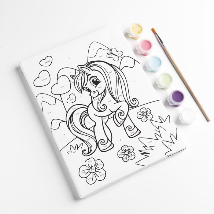 Картина по номерам для детей «Весёлая поняшка», 21×15 см