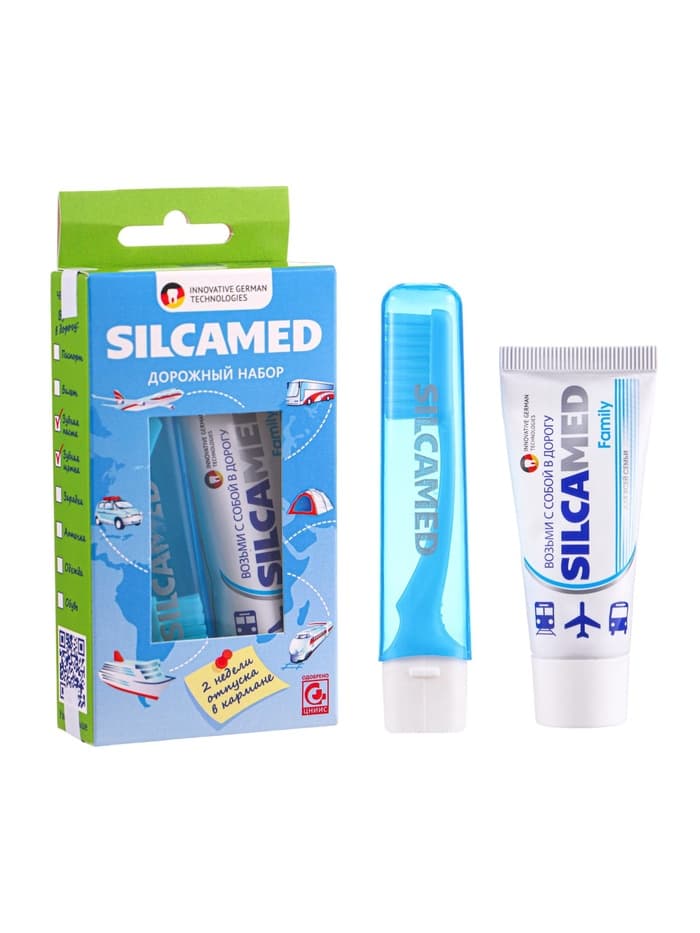 Набор дорожный: зубная паста Silcamed family, 30 г + зубная щётка Silcamed