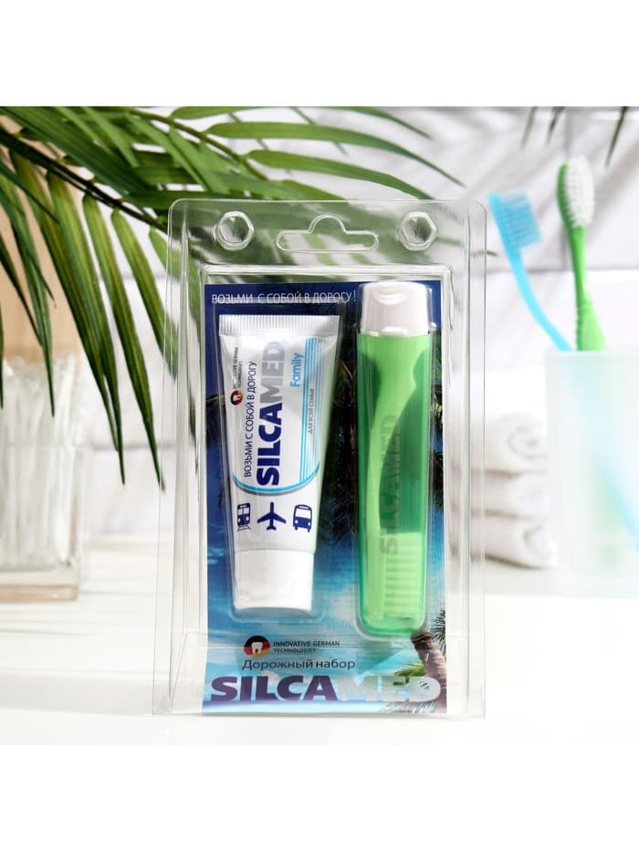 Набор дорожный: зубная паста Silcamed family, 30 г + зубная щётка Silcamed