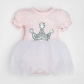 Боди с юбкой «Крошка Я» Princess, розовое, рост 74-80 см