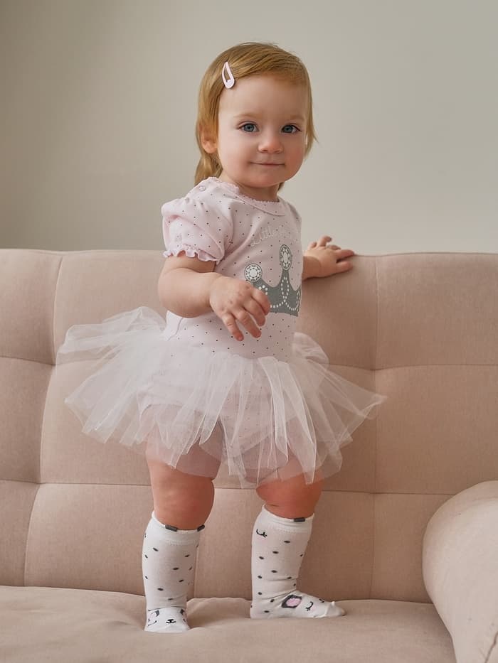 Боди с юбкой «Крошка Я» Princess, розовое, рост 80-86 см
