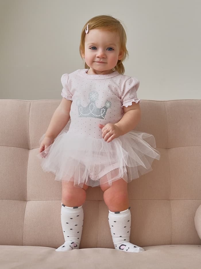 Боди с юбкой «Крошка Я» Princess, розовое, рост 80-86 см