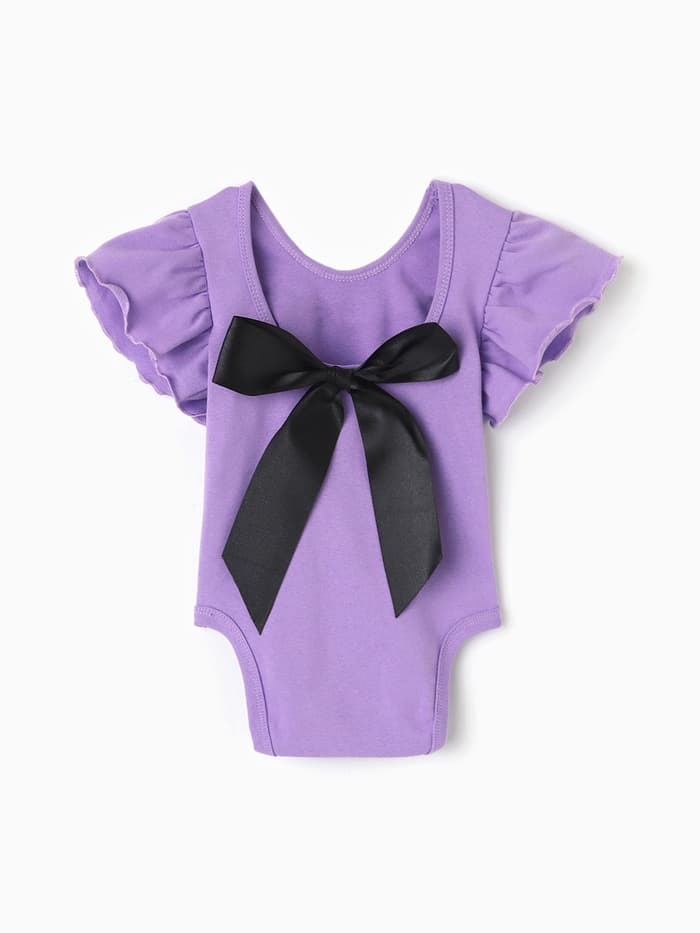 Боди для девочки «Крошка Я. Чёрный бант», рост 68-74 см, фиолетовое