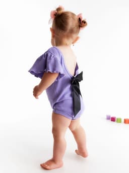 Боди для девочки «Крошка Я. Чёрный бант» рост 74-80 см, фиолетовое