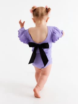 Боди для девочки «Крошка Я. Чёрный бант» рост 74-80 см, фиолетовое